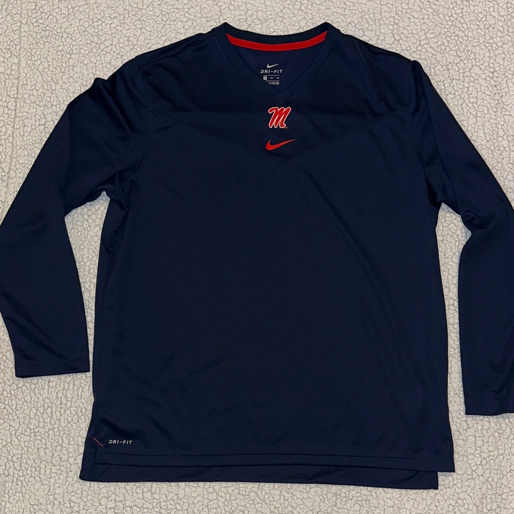 Ole Miss Nike Men's Navy Blue Long Sleeve Tee
